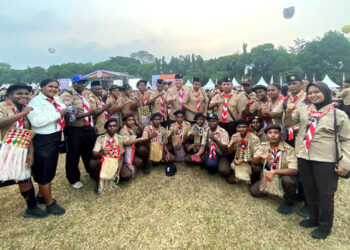 Pj. Bupati Maybrat, Bernhard E. Rondonuwu selaku Majelis Pembimbing Cabang (MPC) Maybrat menghadiri upacara peringatan HUT Pramuka ke 62 dan Raimuna Nasional XII Tahun 2023