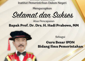 Rektor IPDN, Jatinangor, Sumedang, Jawa Barat, Dr. Hadi Prabowo MM, mendapat gelar Profesor atau Guru Besar IPDN Bidang Ilmu Pemerintahan. (Foto: Istimewa)
