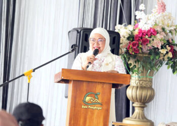 Anggota DPRD Provinsi Jawa Barat Dapil XV (Kabupaten/Kota Tasikmalaya), Rita Sari Puspita saat menggelar kegiatan Penyebarluasan Peraturan Daerah Provinsi Jawa Barat No. 15 Tahun 2017 Tentang Penyelenggaraan Ekonomi Kreatif di Bale Panghegar, Kabupaten Tasikmalaya. (Foto: Humas DPRD)