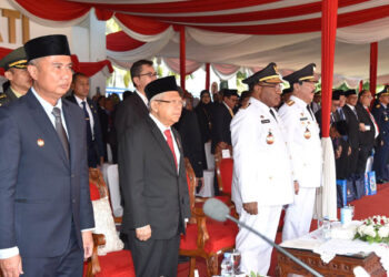 Wakil Presiden (Wapres) RI, K.H. Ma’ruf Amin pada pelantikan 1.079 Pamong Praja Muda IPDN Angkatan XXXI. (foto: Humas IPDN)