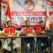 Pengurus DPP BaraJP, Jonny Sirait (Wasekjen), Yogie T. Wardana (Waketum), Manampin Siregar (Waketum) dan Franly Seption (Bidang Hukum DPP BaraJP) saat menggelar konferensi pers terkait Permohonan PHPU Nomor 01/PHPU.PRES-XXIV/2026